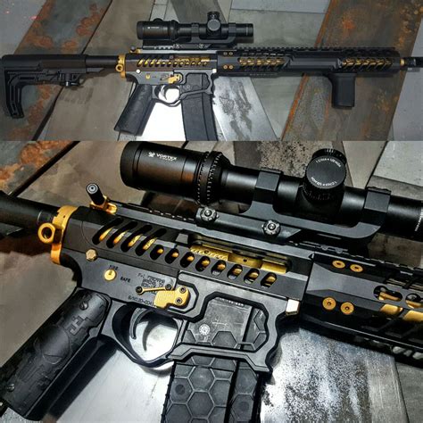 F1 Firearms Ar15 Black And Gold Cerakote Koted Arms Professional