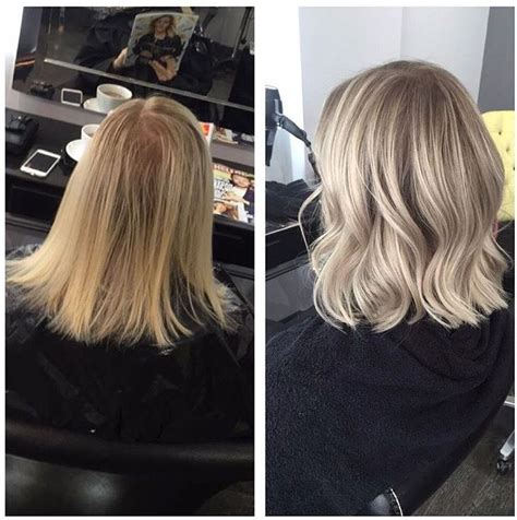 Before And After From Tired Brassy Blonde To Glossy Ash Blonde With