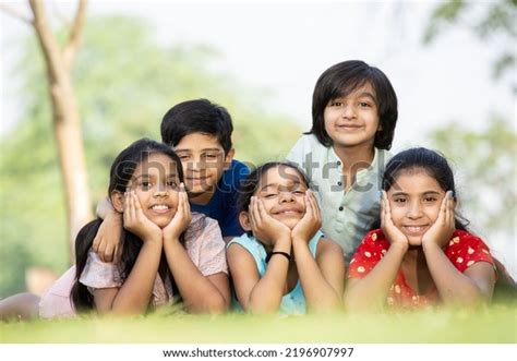 Group Happy Indian Children Lying On Stock Photo 2196907997 Shutterstock