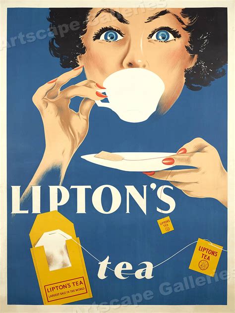 1950s Lipton Tea Advertising Vintage Style Drink Poster 20x28