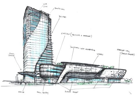 Mixed Use Concept I Randy Carizo Architecture Sketch Skyscraper