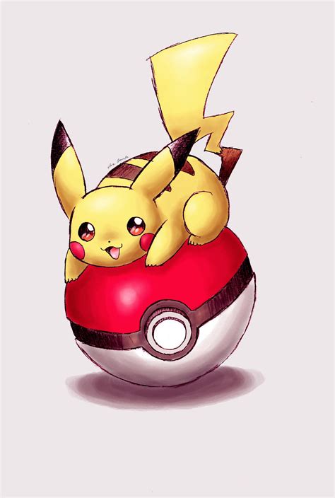 Pikachu On A Pokeball By Naaraskettu On Deviantart