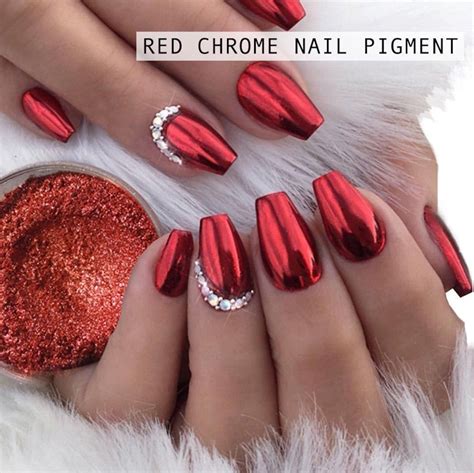 Red Mirror Powder Chrome Platinum Pigment Nail Art Glitter Christmas