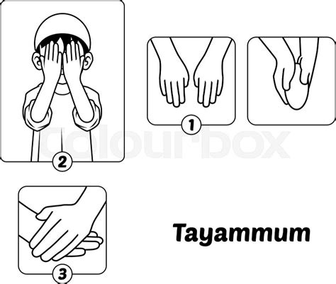 Complete Set Of Muslim Woman Prayer Position Guide Step By Step Stock