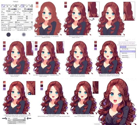 Hyan Style Shading Curly Brown Hair By Hyan Doodles Art Tutorials
