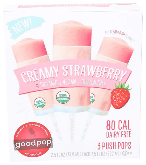 Goodpop Organic Creamy Strawberry Push Up Pops 75 Ounce 8 Per Case