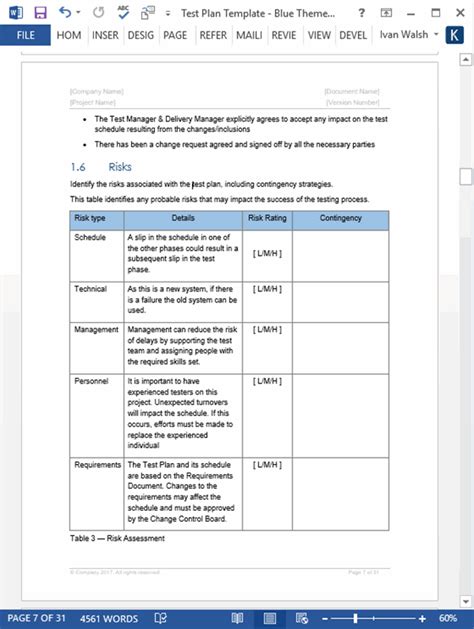 Test Plan Templates Templates Forms Checklists For Ms Office And
