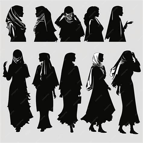 Premium Ai Image Muslim Woman In Hijab Fashion Silhouette
