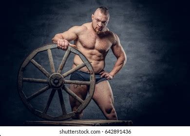 Studio Portrait Shirtless Muscular Bodybuilder Slave Stock Photo Shutterstock