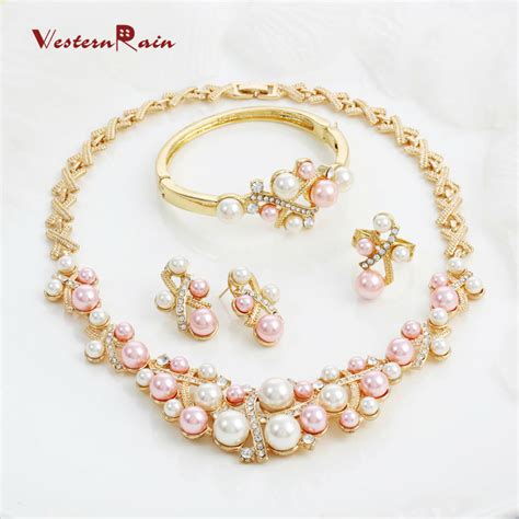 Buy Fashion Pearl Necklace Jewelry Set Sweety Pink