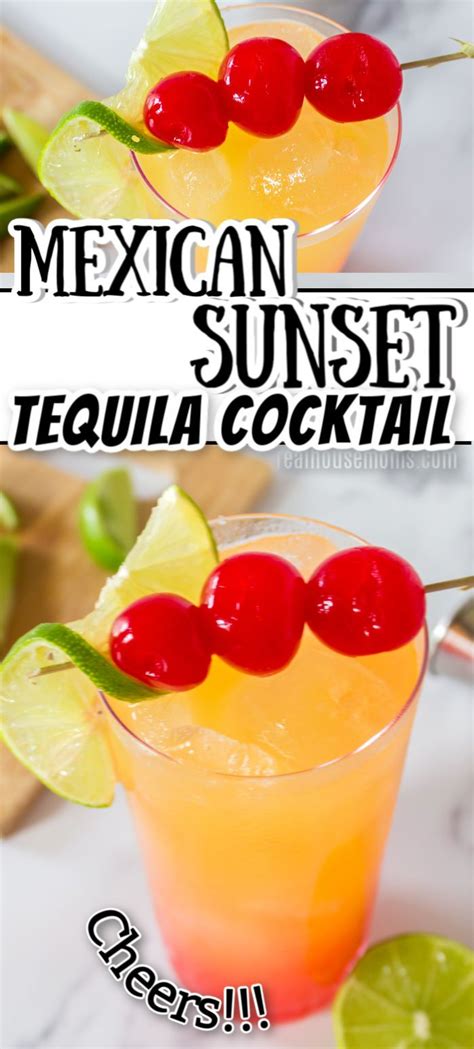 Mexican Sunset Tequila Cocktail Tequila Drinks Recipes Tequila
