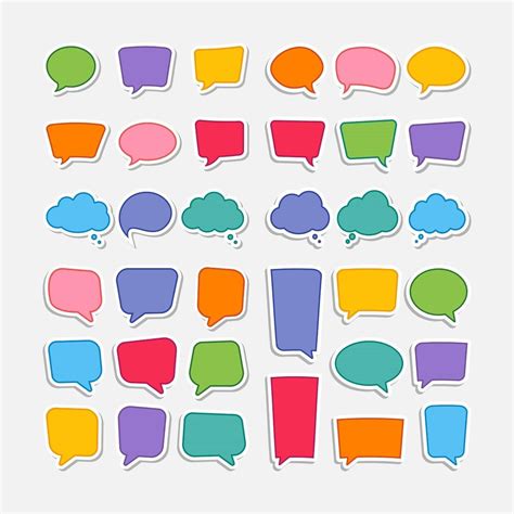 Colorful Speech Bubble Shapes Set 1436016 Vector Art At Vecteezy