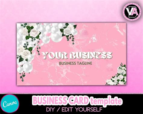 Balloons Business Card Events Business Card Pink Balloons Etsy