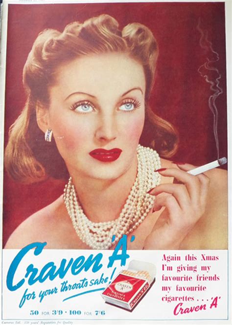 1940 Vintage Craven A Cigarettes Ad ~ Beautiful Woman