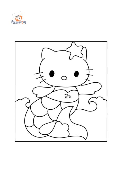 Hello Kitty Mermaid Coloring Sheet
