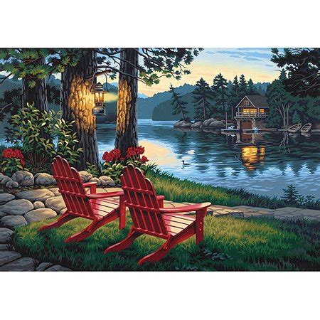 Paint By Number Kit, 20" x 14" - Walmart.com Today i tried the famous embroidery canvas trend!