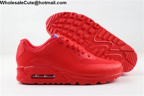 Mens Nike Air Max 90 Hyperfuse Usa All Red 17412 Wholesale Sneakers