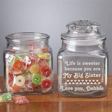 You Make Life Sweet Engraved Candy Jar Personalized Candy Jars Candy Jars Personalized Candy