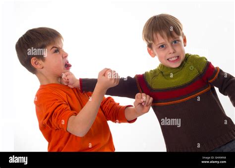 Two Boys Fighting Stock Photo Alamy