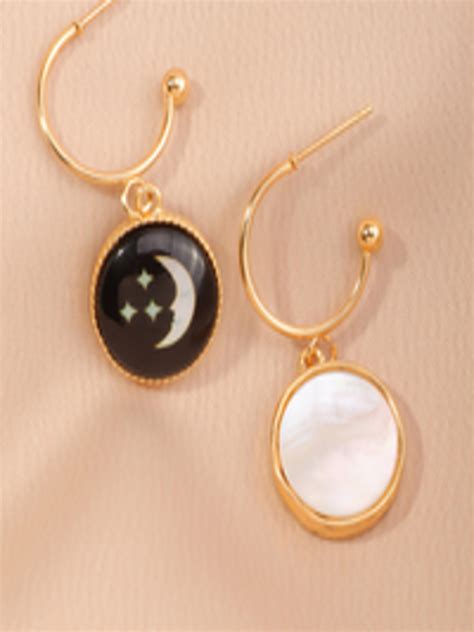 Buy Urbanic Gold Toned Set Of Circular Drop Earrings Earrings For