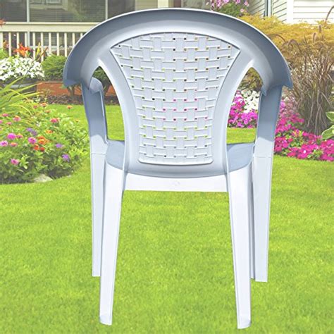 Indoor And Outdoor White Plastic Lawn Chairs Garden Patio Armchair