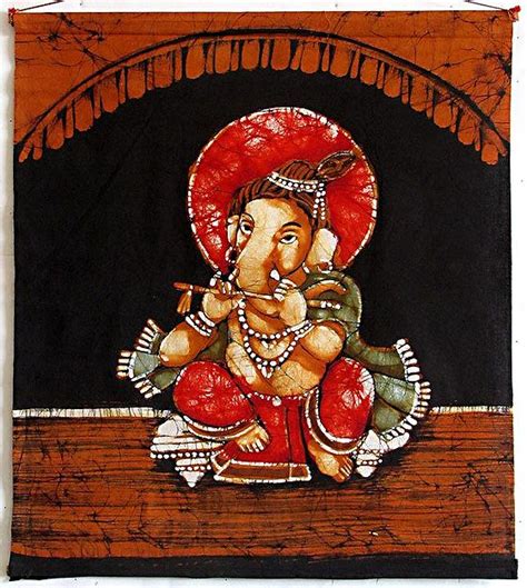 Ganesha Playing Flute Wall Hanging
