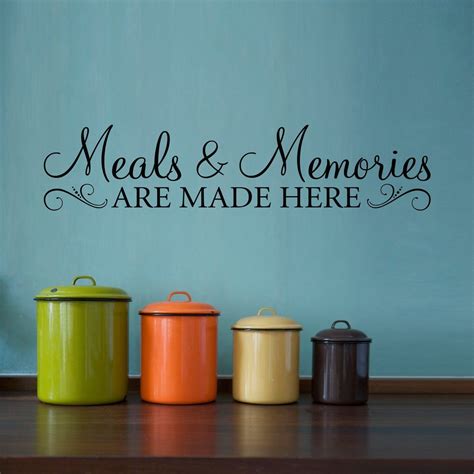 Meals And Memories Decal Kitchen Quote Wall Decal Meals And Etsy Kitchendesignquotes Keuken