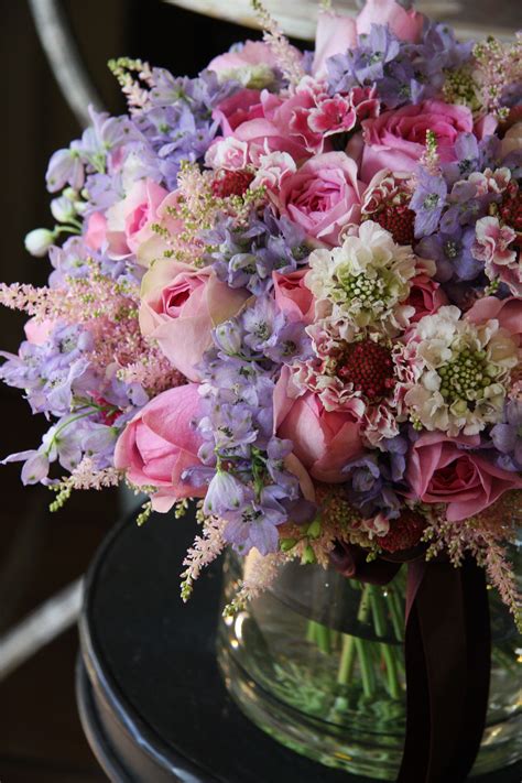 Roses Scabiosas Delphiniums And Astilbes Beautiful Flower