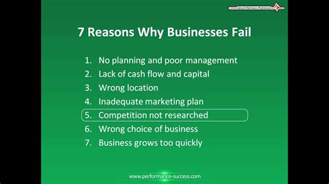 Why Businesses Fail Reasons Businesses Fail Why Businesses Succeed