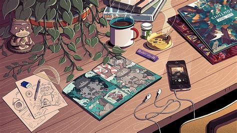 Hd Wallpaper Chillhop Music Iphone Desk Drawing Coffee Spotify