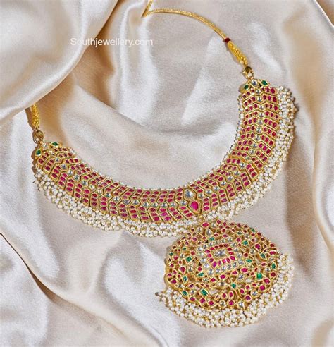 Antique Gold Kundan Necklace Indian Jewellery Designs