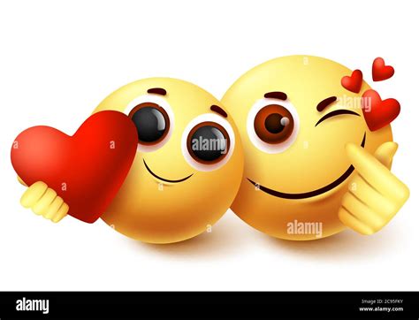 Emoji Smiley Liebe Paar Charakter Vektor Design Smiley Emojis Und Emoticon In Liebe