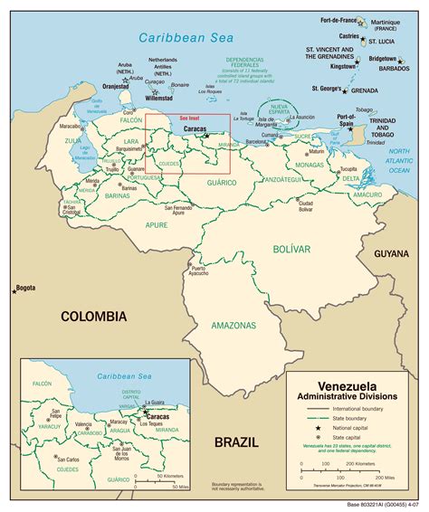 Detailed Political And Administrative Map Of Venezuela Venezuela