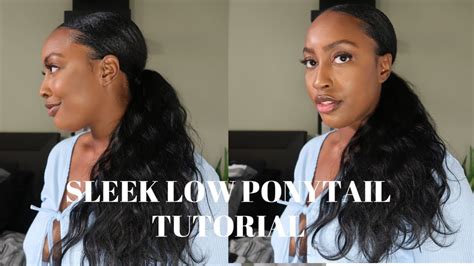 How To Sleek Low Ponytail With Weave On 4b Natural Hair More Of
