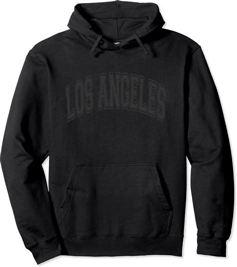 Los Angeles California Ca Varsity Style Black W Black Text Pullover