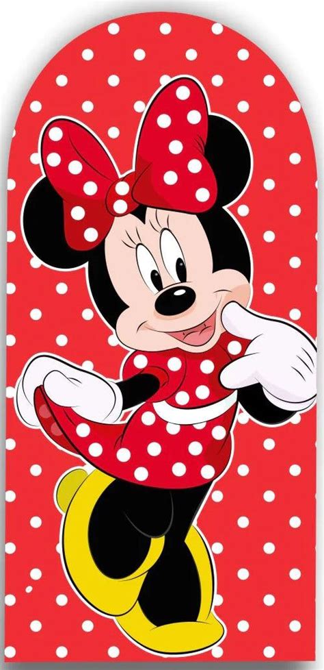 A Cartoon Mickey Mouse With Red And White Polka Dots