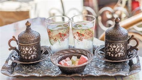 Turkish Tea And Rahat Delight Northern Cyprus Stock Photo Image Of