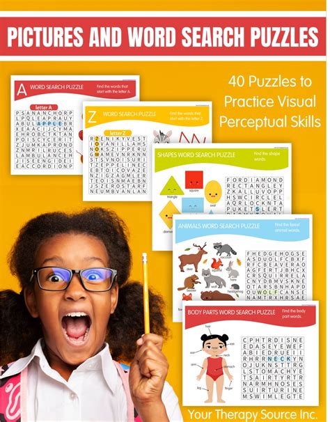 Easy Word Search Puzzles With Pictures Growing Play