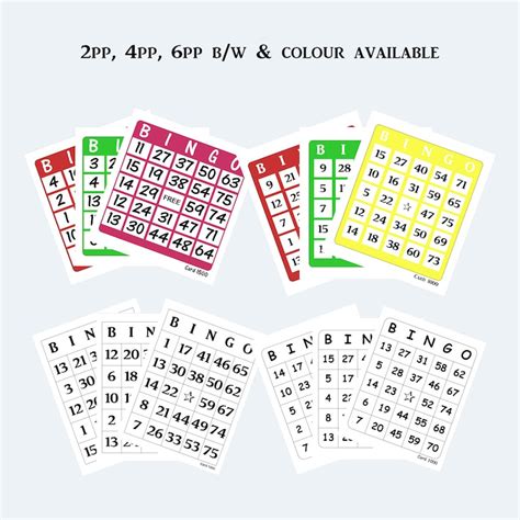 Bingo Cards Large Print Printable Bingo Cards Etsy