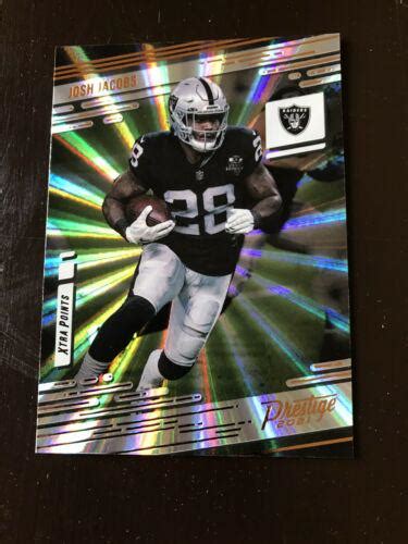 Josh Jacobs Xtra Points Sunburst 142 Prices 2021 Panini Prestige