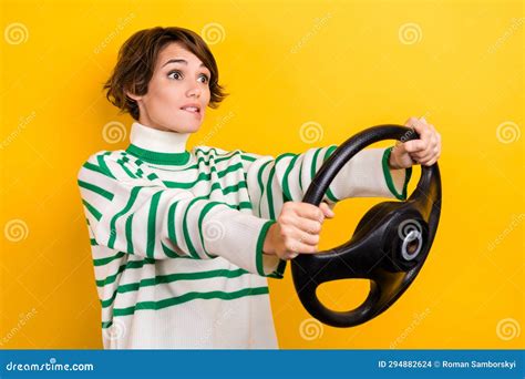 Photo of Nervous Girl Driving First Time Exam Missed Turn Unfamiliar
