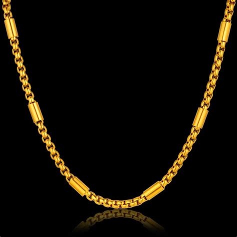 Fashion Stainless Steel Thick Gold Box Chain Necklace Male New 4 Size