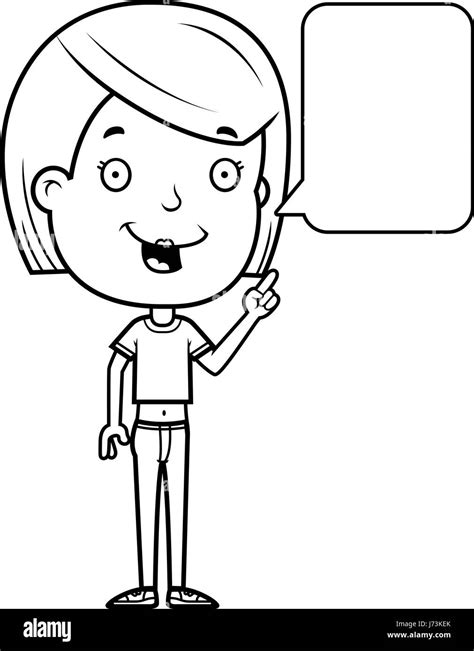 una caricatura de la ilustración de una adolescente hablando imagen vector de stock alamy