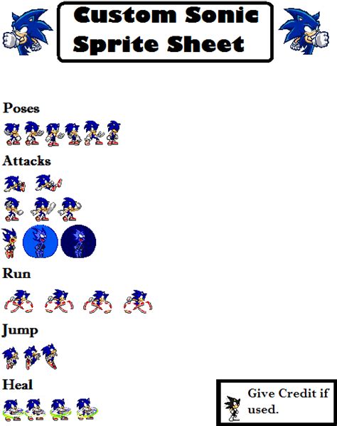 Sonic Fighting Sprite Sheet