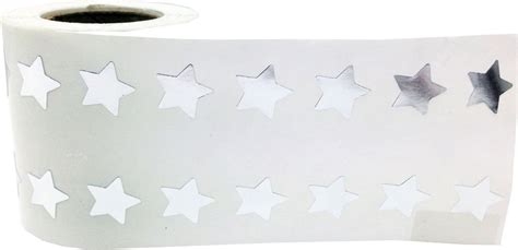 Shiny Silver Star Stickers Foil Stars Stickers Measure At A Etsy