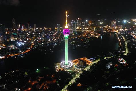 Night View Of Lotus Tower In Colombo Sri Lanka Xinhua Englishnewscn