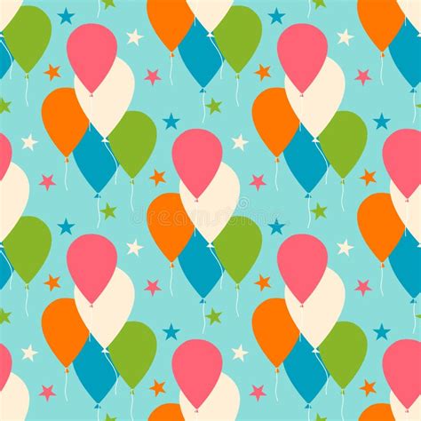 Seamless Vector Pattern With Balloons Stock Vector Illustration Of