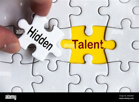 Hidden talent text on missing jigsaw puzzle. Business idea concept