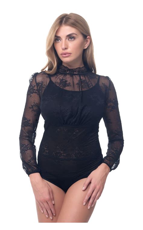 Arefeva Bodysuit Blouse A5228 Black Uimperium