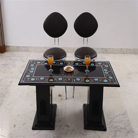 The inlay consists of crushed stone, epoxy, and hardener and can be obtained from specialty craft stores (image 1). Rectangle Black Marble Coffee Table Inlay Semiprecious ...